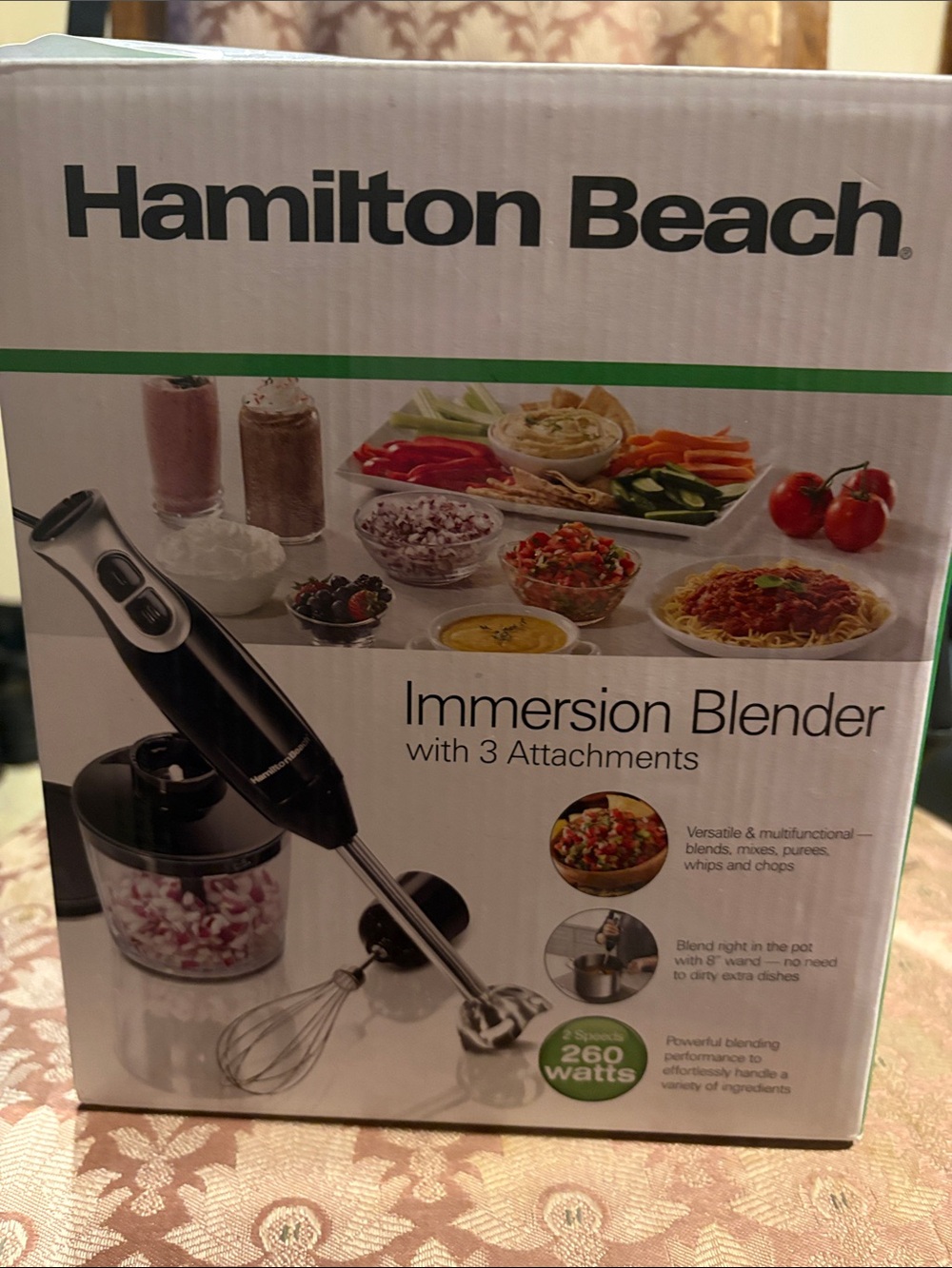 Hamilton Beach Black and Silver Immersion Blender with 3 Attachments